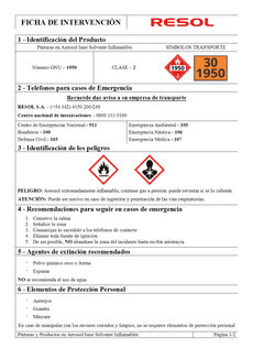 Productos en Aerosol Inflamables Base Solvente